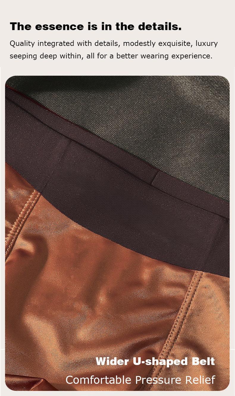 Elegant Silk Men's Ice Silk Underwear Mulberry Silk Antimicrobial Men's Boxer Briefs