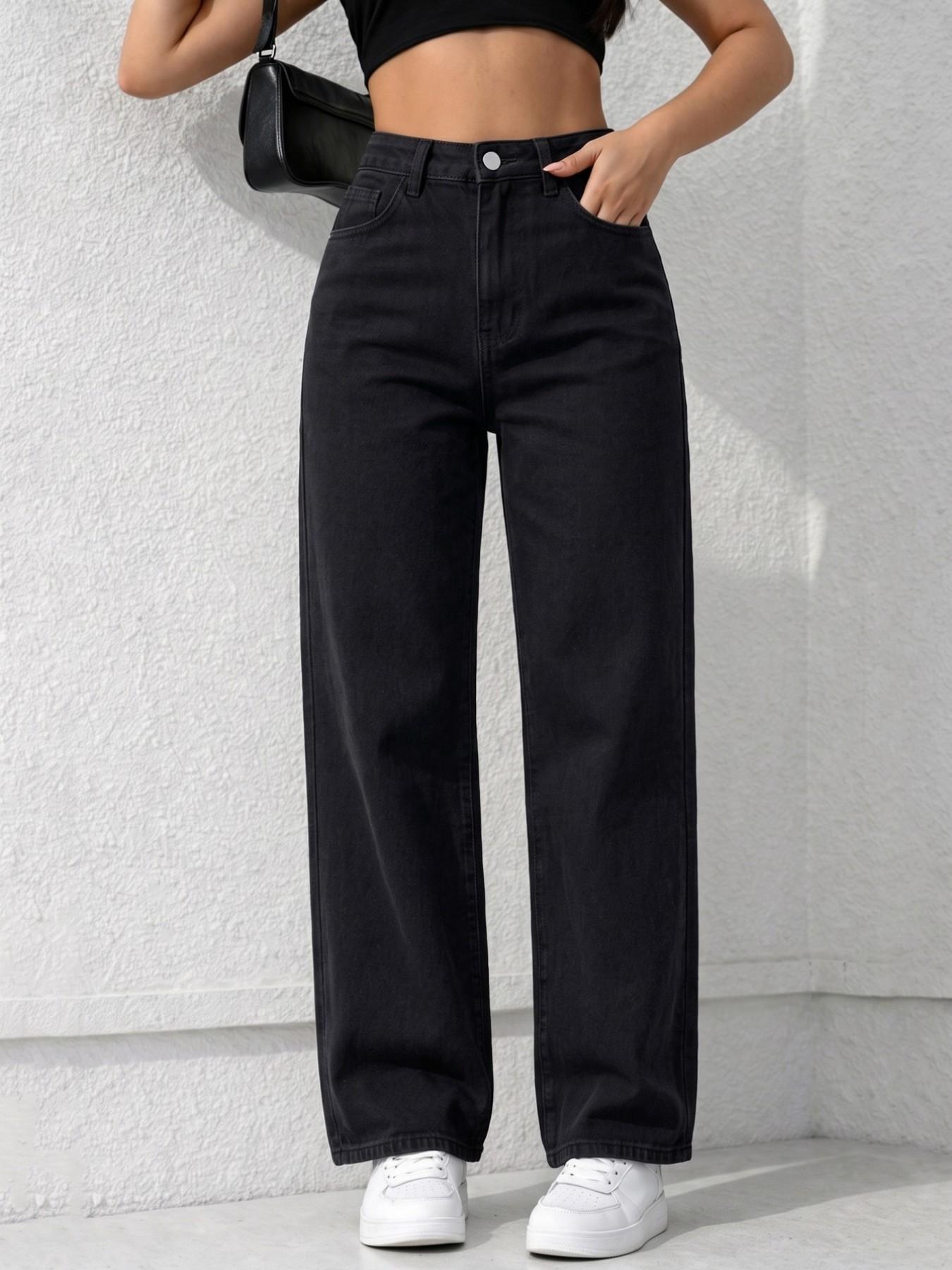 Spring Summer New Women's Pants Light Blue High Waist Elastic Light Wash Denim Jeans Casual Vacation Daily Everyday Versatile Wide Leg Pants