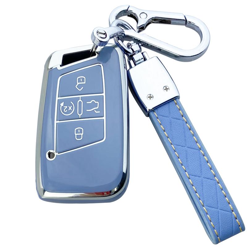 Key Fob Cover Case Compatible with VW Atlas Arteon Golf Jetta Passat Tiguan Taos Skoda Kodiaq Superb Accessories