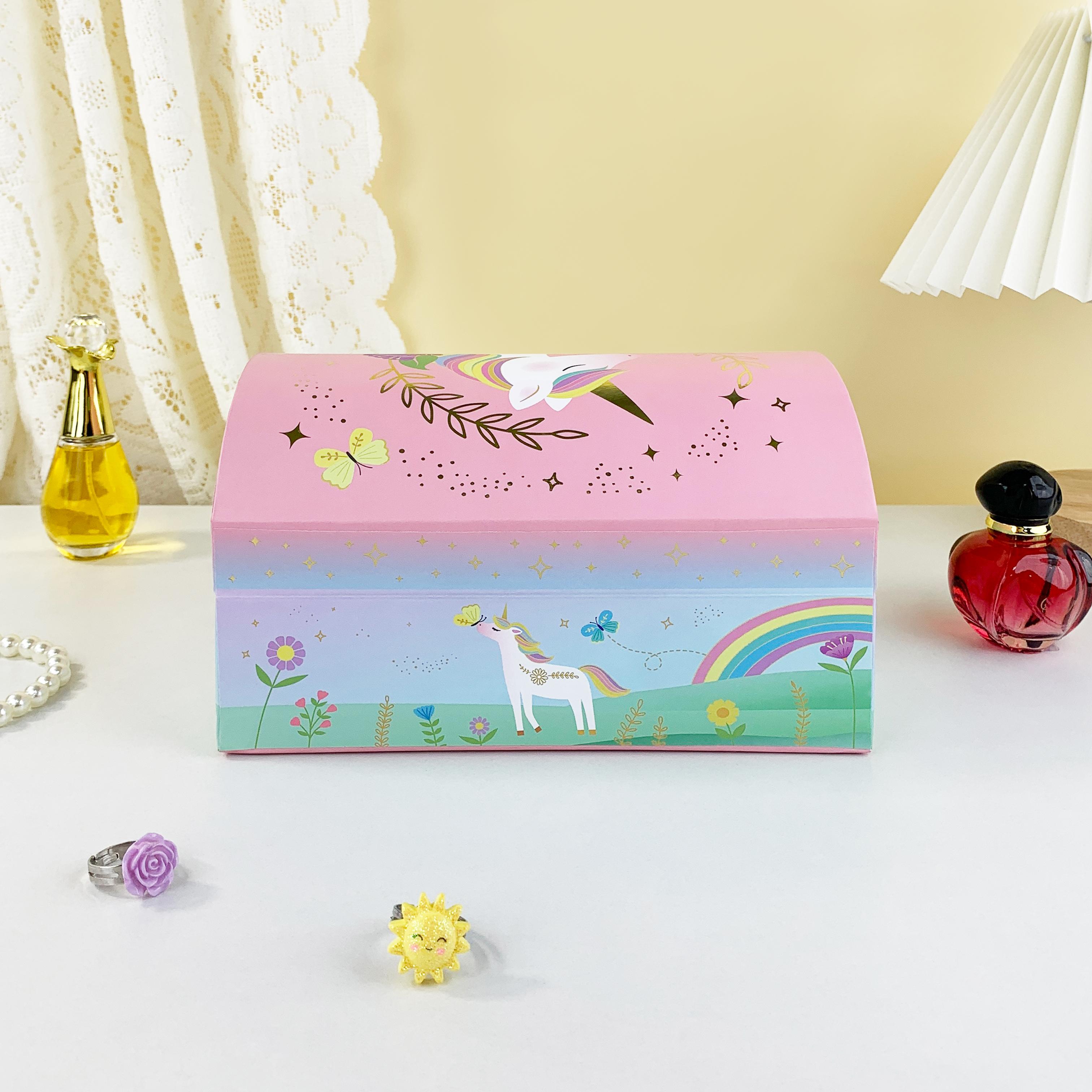 1pc Unicorn Pattern Arch-Shaped Storage Gift Box, Jewelry Organizer for Bracelets Earrings, Home Decor, Ideal for Valentine's Day Birthday Anniversary Mother's Day Christmas Gift Wrapping