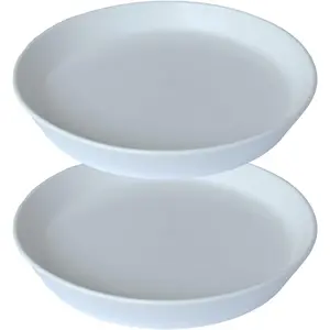 2 Pack Plant Saucer Pot Trays, 4 6 8 10 12 14 15 Inch Plant Saucers Water Catcher Tray for Indoor & Outdoor Planters,Durable Ceramic Plant Tray for Flower Pot （6 inch White）