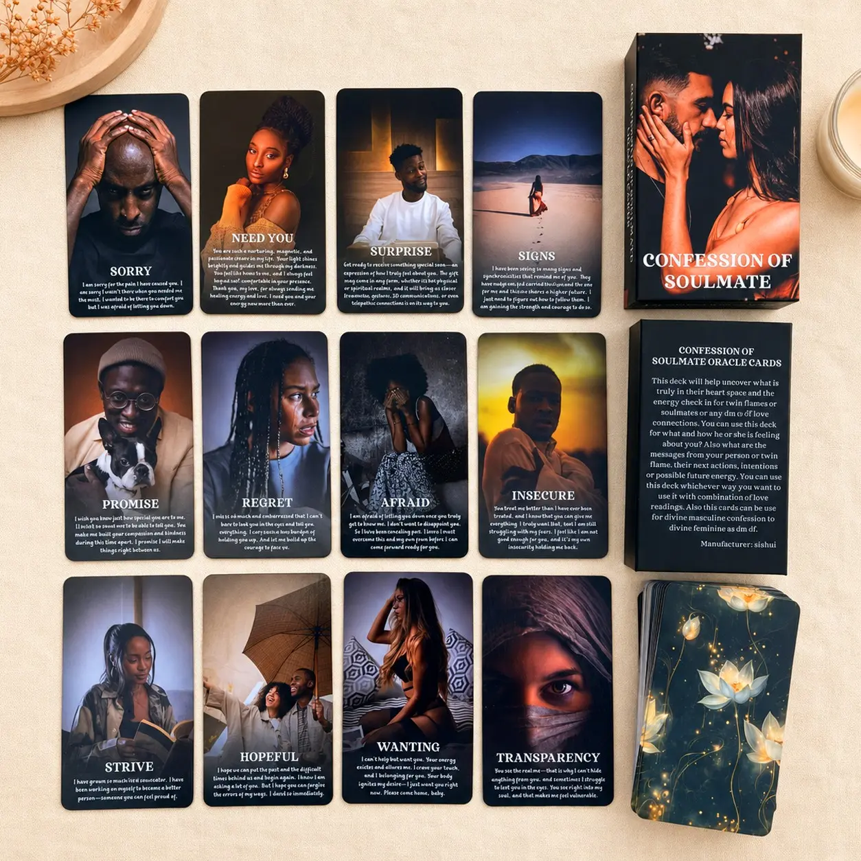 Soulmate Confession Oracle Cards, African American Love Oracle Cards, Twin Flame Soulmate Karma Situations, for Love Relationships