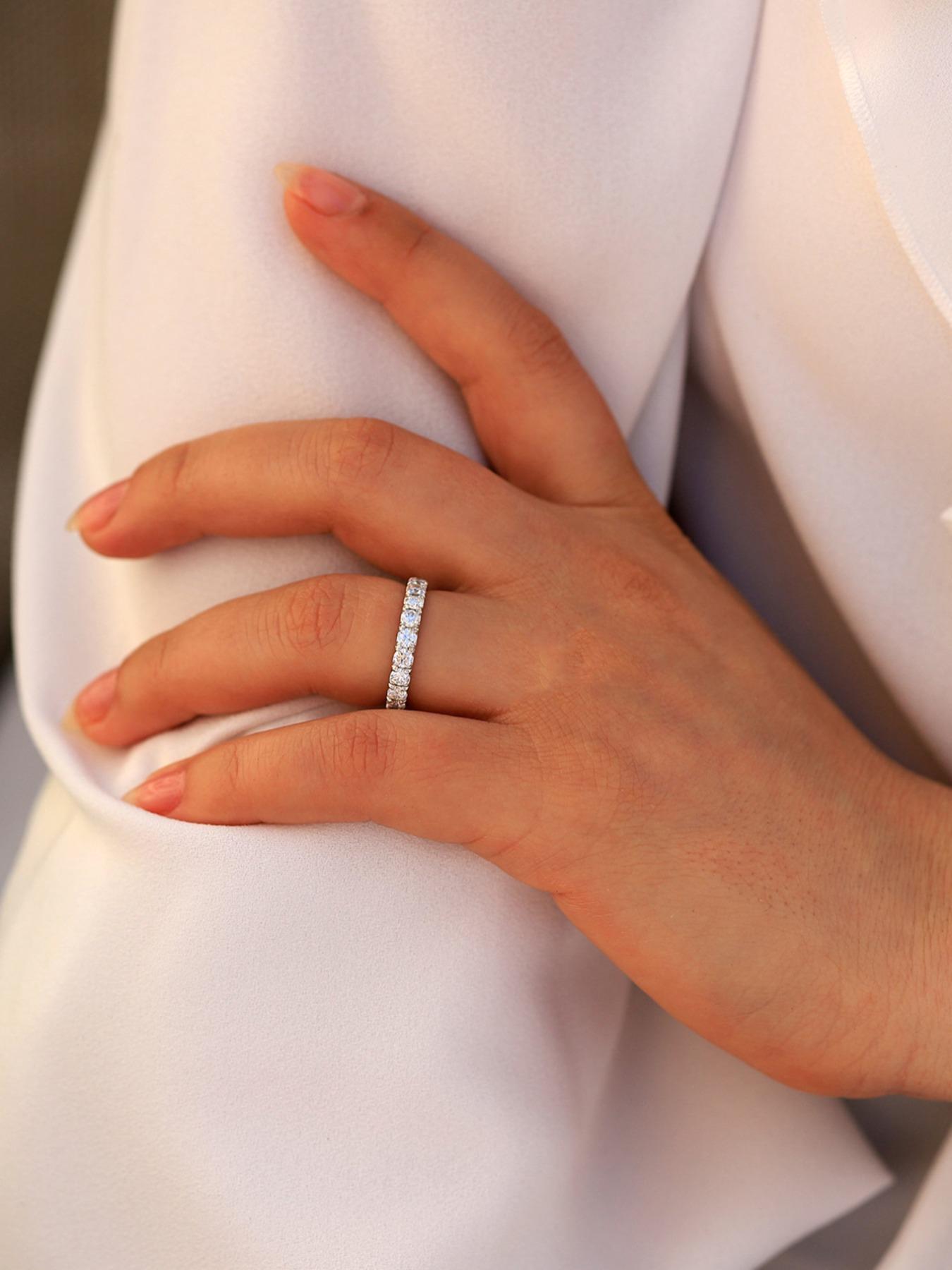 S925 Sterling Silver Fashion Artificial Zirconia Ring, Stackable Ring, Fashion Jewelry for Party, Daily Clothing Decor, Trendy All-match & Exquisite Jewelry for Birthday Gift