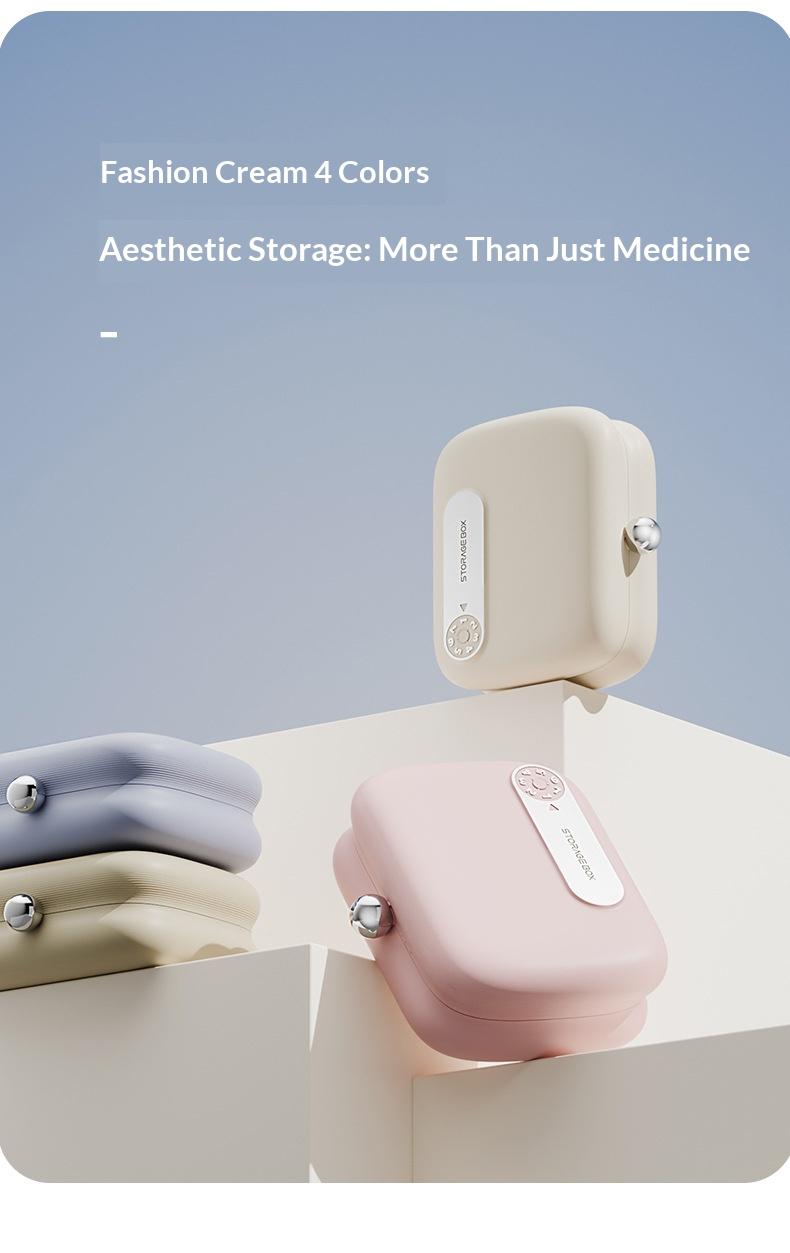 Portable pill box, mini pill box for three meals a day, mini pill container for carrying medication, pills, and health supplements