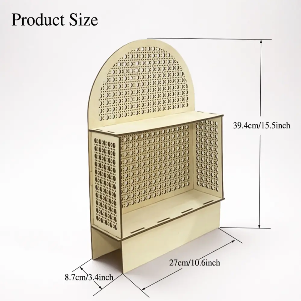 Arched Round Wooden Decorative Storage Rack, Multi-Layer Organizer for Desktop, Window Shelf, Balcony, Succulents, Aromatherapy, Cosmetics, Decor