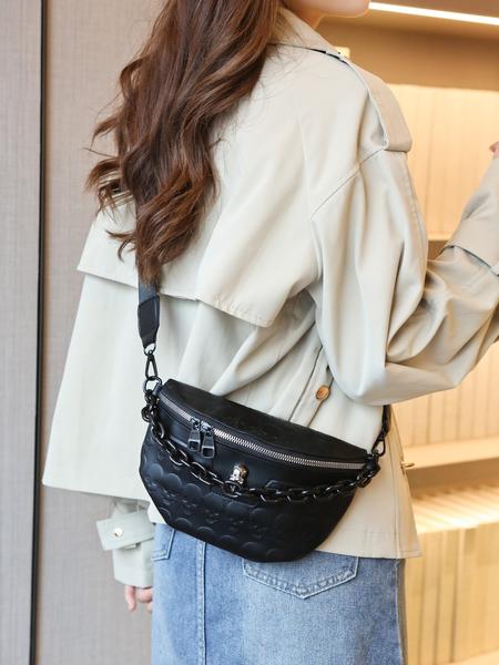 New Unique Design Skull Pattern Bag, Bold Fashionable Shoulder Crossbody Bag, Versatile Style for All Occasions, Crossbody Chain Bag