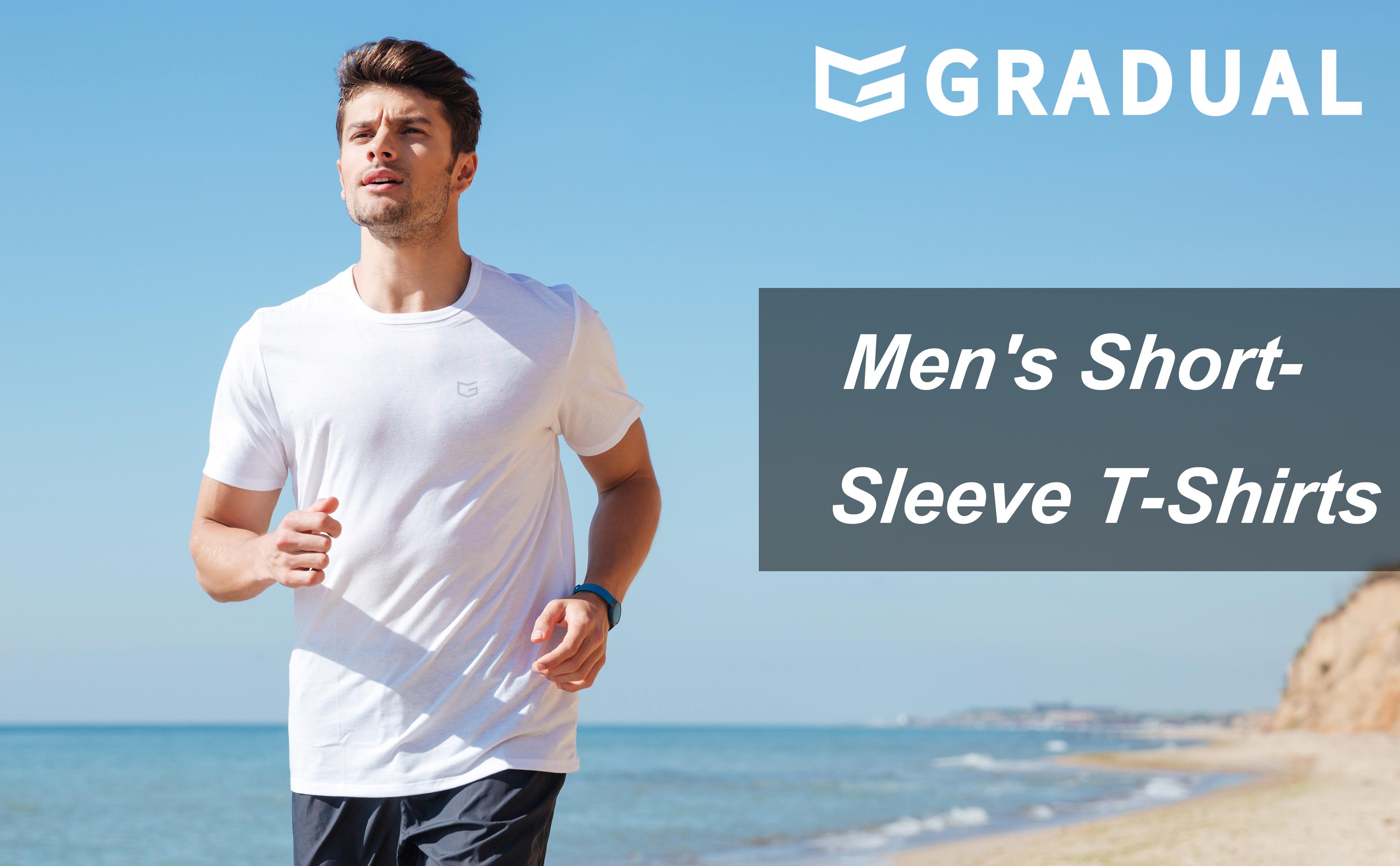 G Gradual Men's Short Sleeve T-Shirt Dryfit Breathable Gym Shirts Men Crewneck Lightweight Casual Running Athletic Workout Tops Bodybuilding Fitness Tee