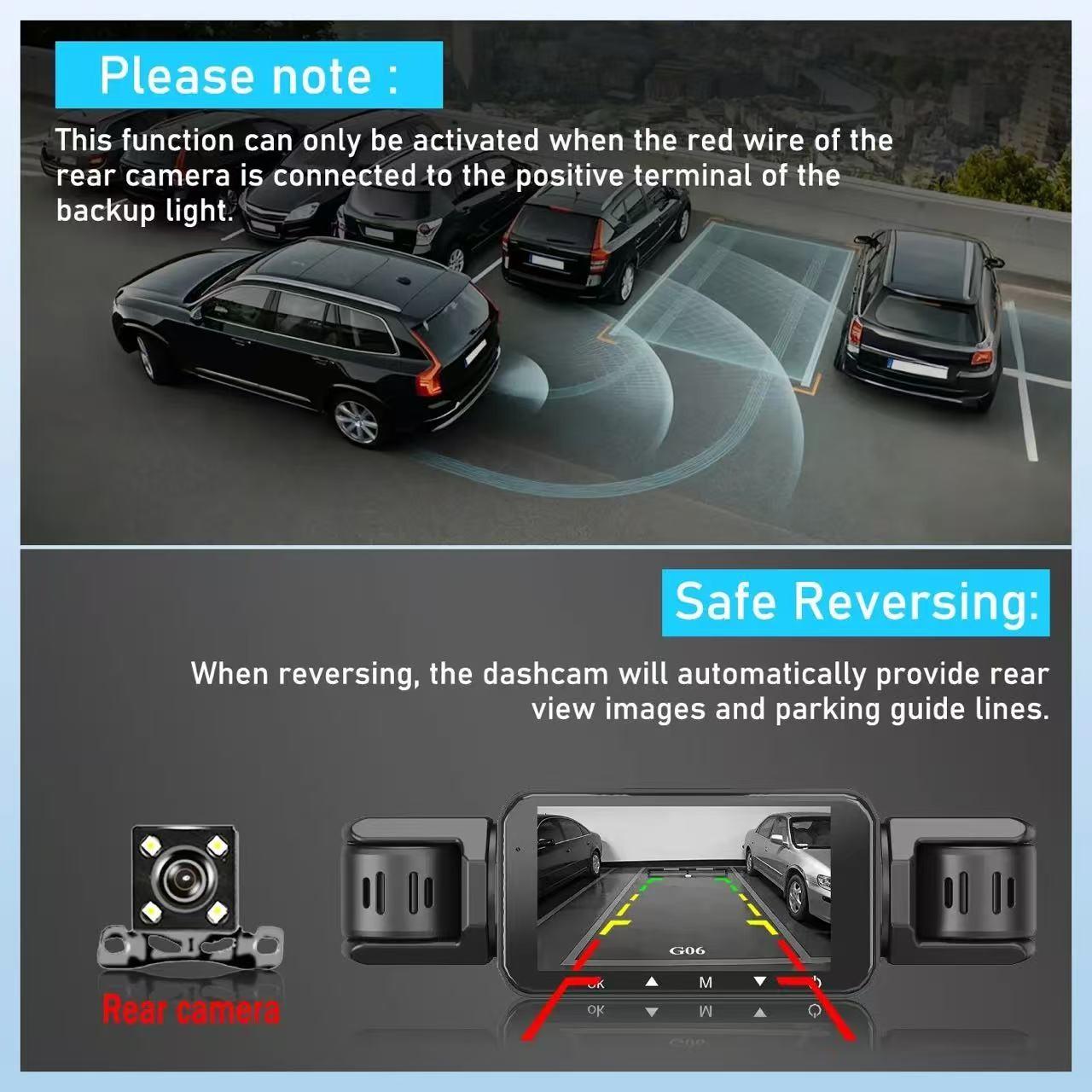 Four-Channel Dash Cam, Car Dashboard Camera, Full View Parking Monitor, 4-Inch Display, Wi-Fi, 64GB SD, Night Vision with Hdr, Car Dashcam, Dashcams for Cars, Wifi Dashcam