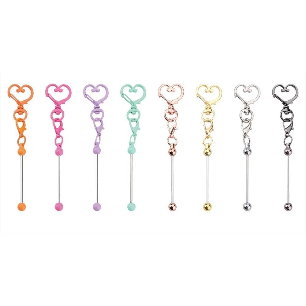 DIY Heart Keychain Making Kit 11.4cm, 8PCS Silver Metal Blank Heart Keychains, Trendy Cute Craft Material with Connectors for Custom Beaded Keyrings, 11.4 Cm, Bead Connectors, Best Friends, Car, Customized Gifts, Durable, Everyday Carry, Family, Holiday,,