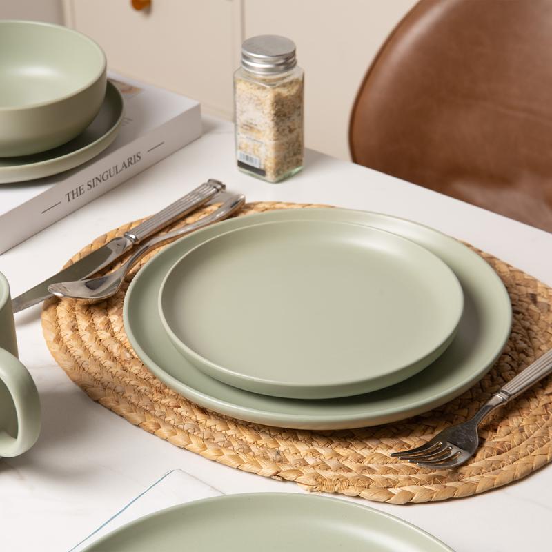 【TikTokShopBlackFriday】12-Piece Stoneware Dinnerware Set with or without Mugs | Plates, Bowls, Optional Mugs | Microwave & Dishwasher Safe | Non-Toxic, Stackable Matte Glaze Tableware for 3–4 【TikTokShopBlackFriday】12-Piece Stoneware Dinnerware Set with or without Mugs | Plates, Bowls, Optional Mugs | Microwave & Dishwasher Safe | Non-Toxic, Stackable Matte Glaze Tableware for 3–4