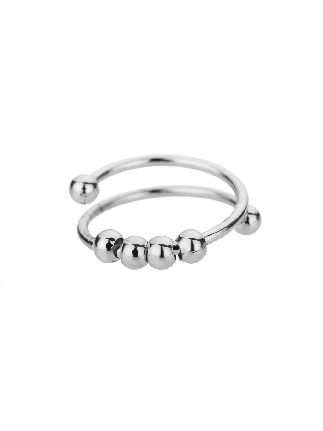 Spiral Bead Anxiety Relief Open Ring Gold Simple Men's and Women's Rotating Bead Finger Ring Handpiece