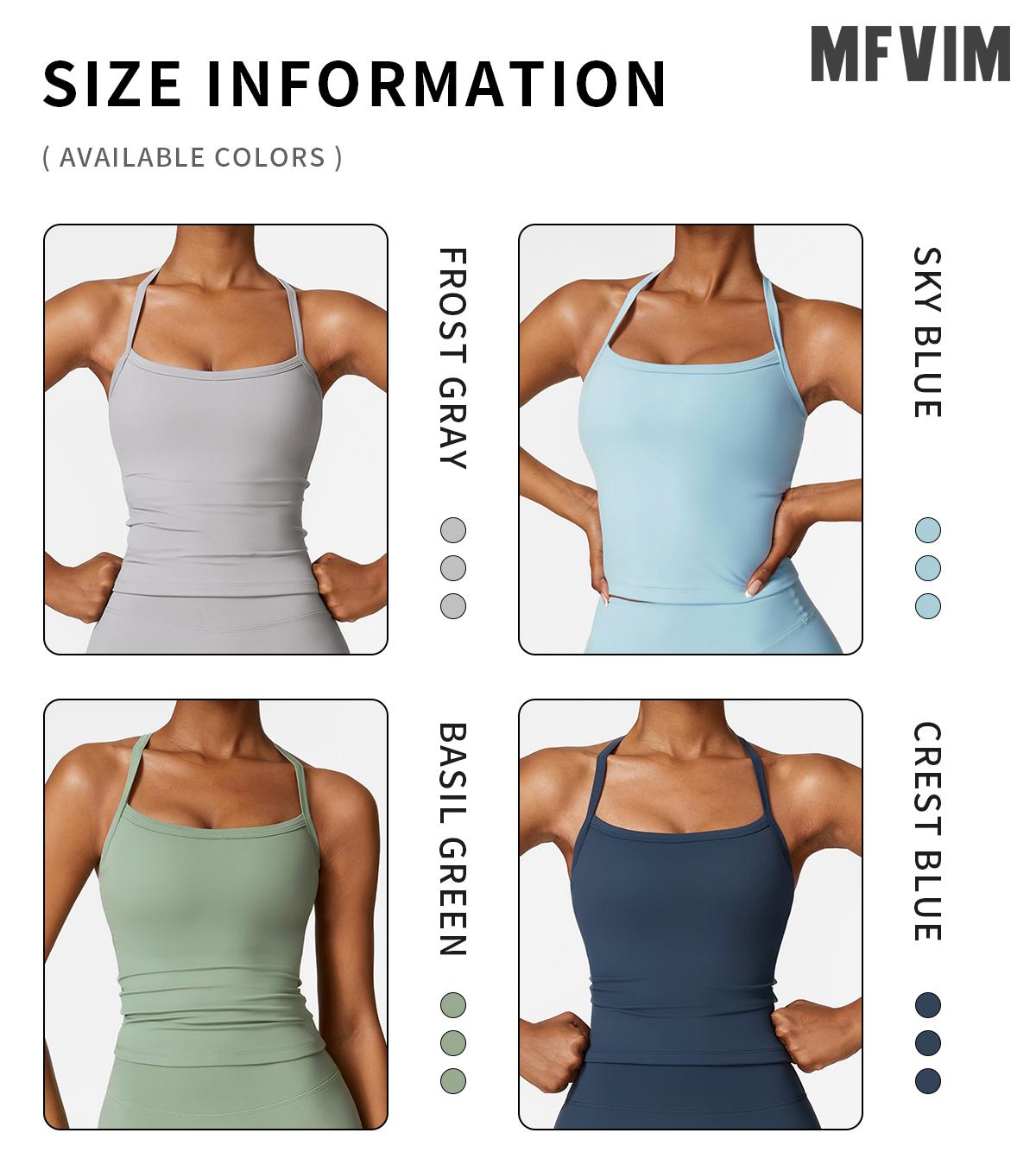 MFVIM  Women's solid color camisole sports undershirt, high elasticity breathable and comfortable self-padded sports undershirt, suitable for yoga gym workout, women's indoor and outdoor sportswear Cherry-Red Valentine's Tops women Casual Womenswear Basic