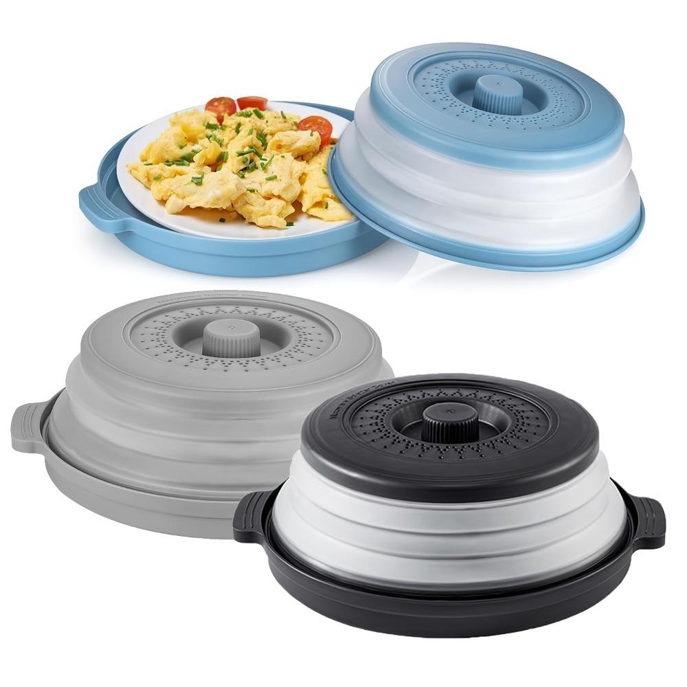 1pc Foldable Food Splash Guard, Transparent, Multi-layer, Kitchen Splash Cover with Vent Holes