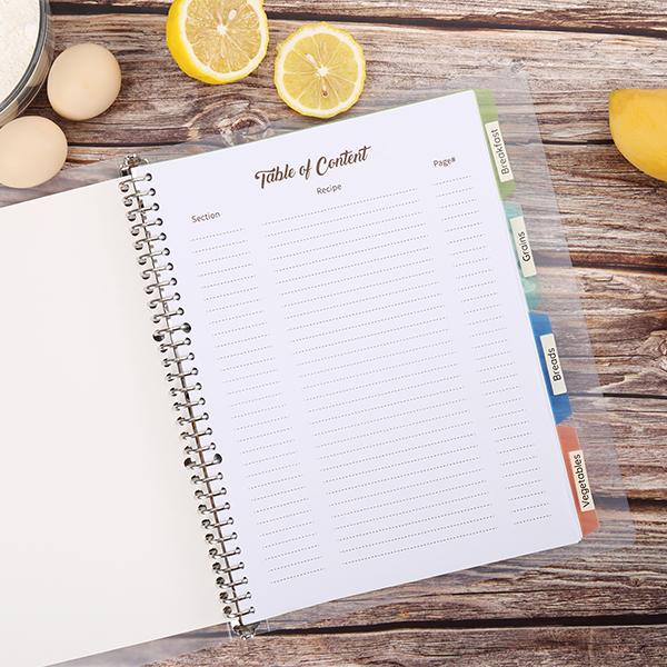 Soligt Recipe Book Journal , 8.5" x 11" Personal Blank Recipe Notebook, Removable Hardcover Recipe Journal Book Binder with 8 Dividers and 24 Tabs, Hold up to 240 Recipes Cooking Kitchen