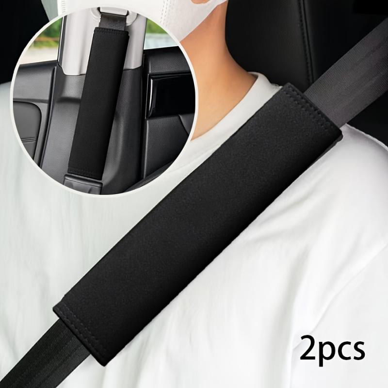 2-Pack Car Seat Belt Shoulder Pads - Soft and Comfortable Protective Covers, Enhance Driving Experience, Black, Seat Belt Shoulder Protectors
