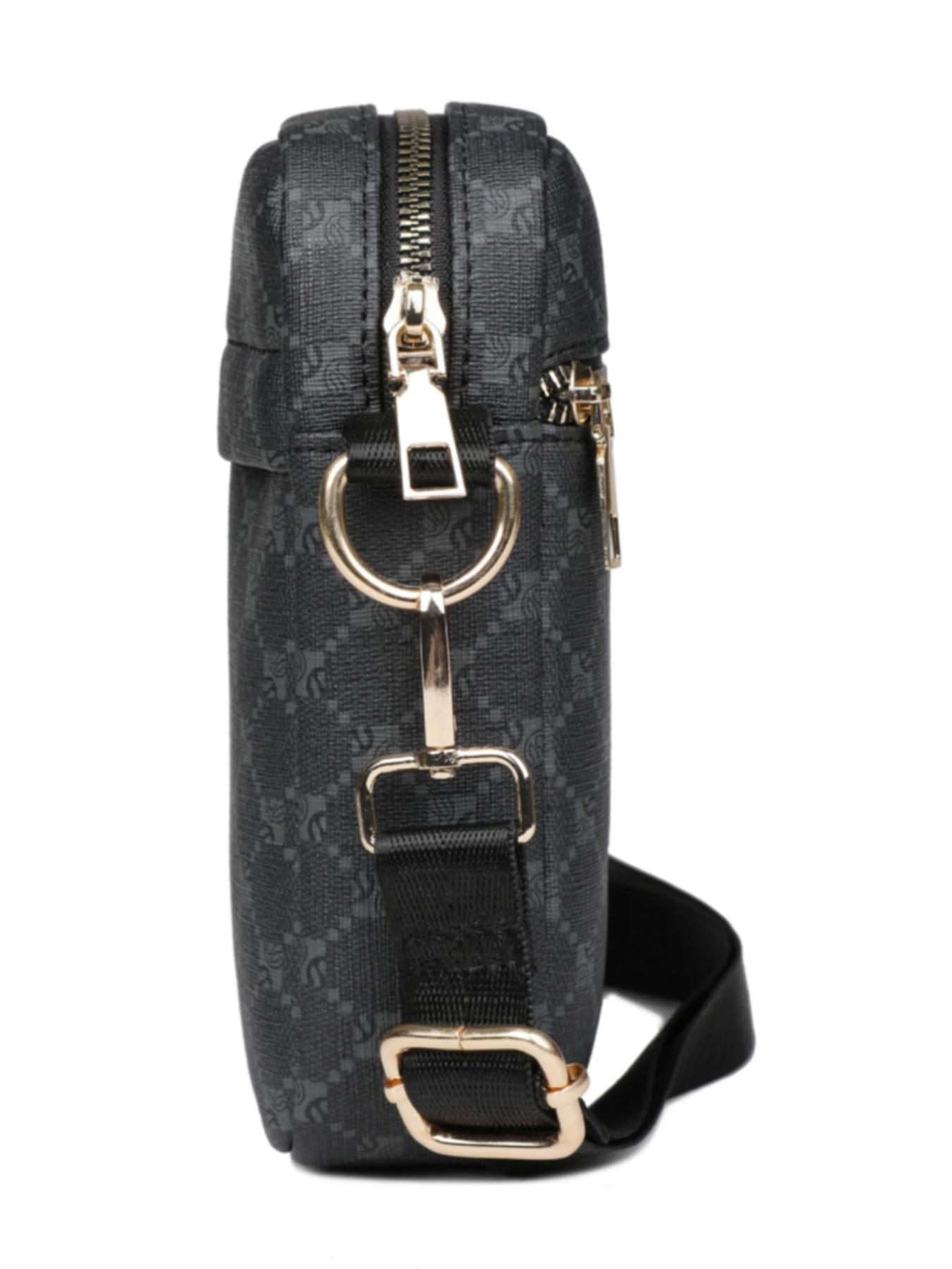 Men's Windmill Pattern Crossbody, Casual All-Seasons Commuter & School Bag, Versatile Daily Use, Travel Friendly, Cross Body Bags