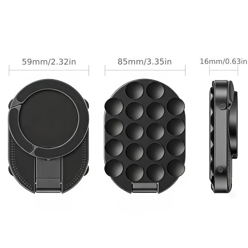 3-in-1 Magnetic Phone Holder Compatible for Magsafe iPhone 12/13/14/15/16/17, Foldable Carabiner Bracket with Double Lock & 360° Rotation, Rotatable Magnetic Clip, Ultra-Portable for Car Dashboard, Gym, Office, Desktop - Suitable for Smartphones/Tablets