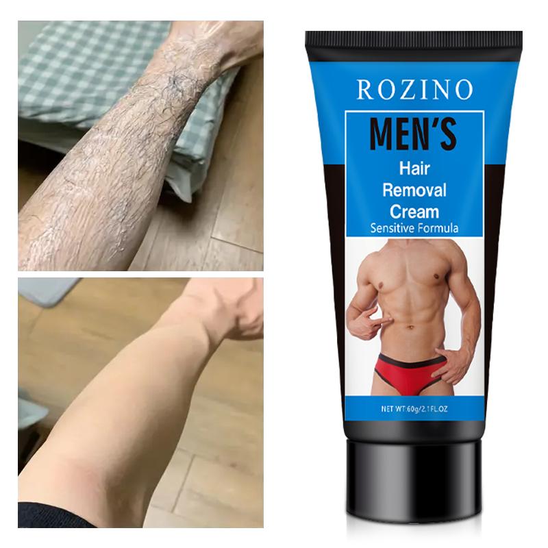 ROZINO Men's Sensitive Skin Hair Removal Cream - Gentle Formula for Smooth & Flawless Results - 60g Portable Tube - Alcohol-Free & Fragrance-Free - Quick & Painless Hair Management - Body Care Daily ROZINO Men's Sensitive Skin Hair Removal Cream - Gentle Formula for Smooth & Flawless Results - 60g Portable Tube - Alcohol-Free & Fragrance-Free - Quick & Painless Hair Management - Body Care Daily
