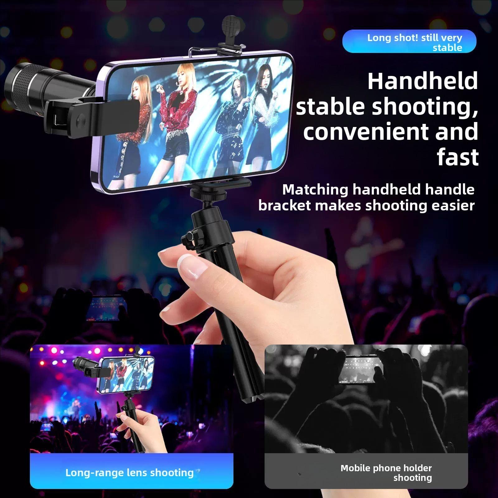 20x Zoom Phone Lens, Concert Photography Tool, External Telescope Camera, Music Festival Phone Lens, Long Range Shooting Accessory