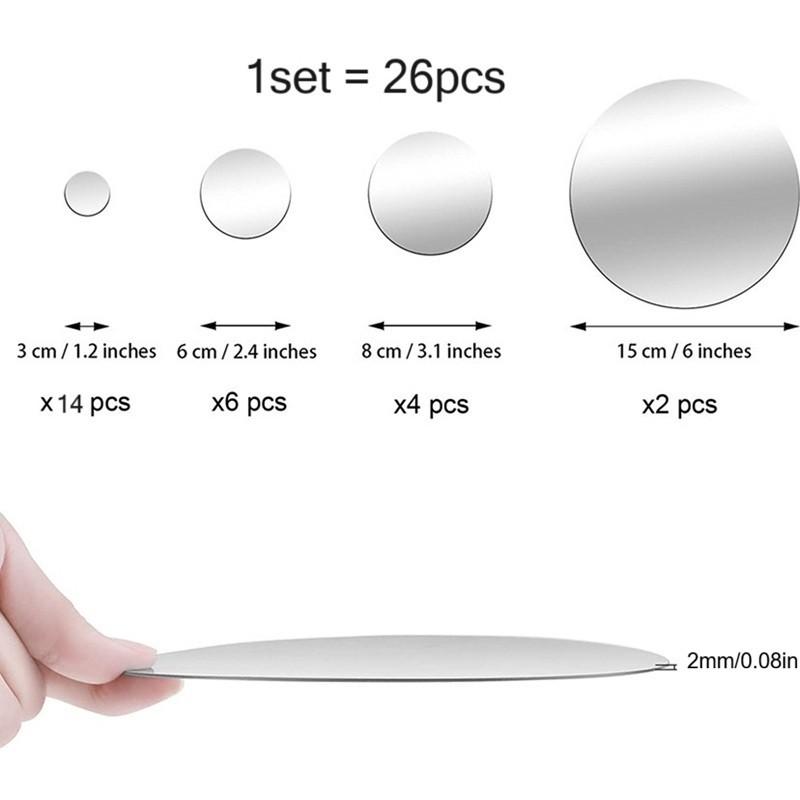 1COUNT Round Acrylic Mirror Wall Stickers, 3D Self-Adhesive DIY Round Mirror Wall Decals, Modern Minimalist Nordic Style Shatterproof Wall Art Decor for Living Room Bedroom, Make Room Look Bigger, Easy Install