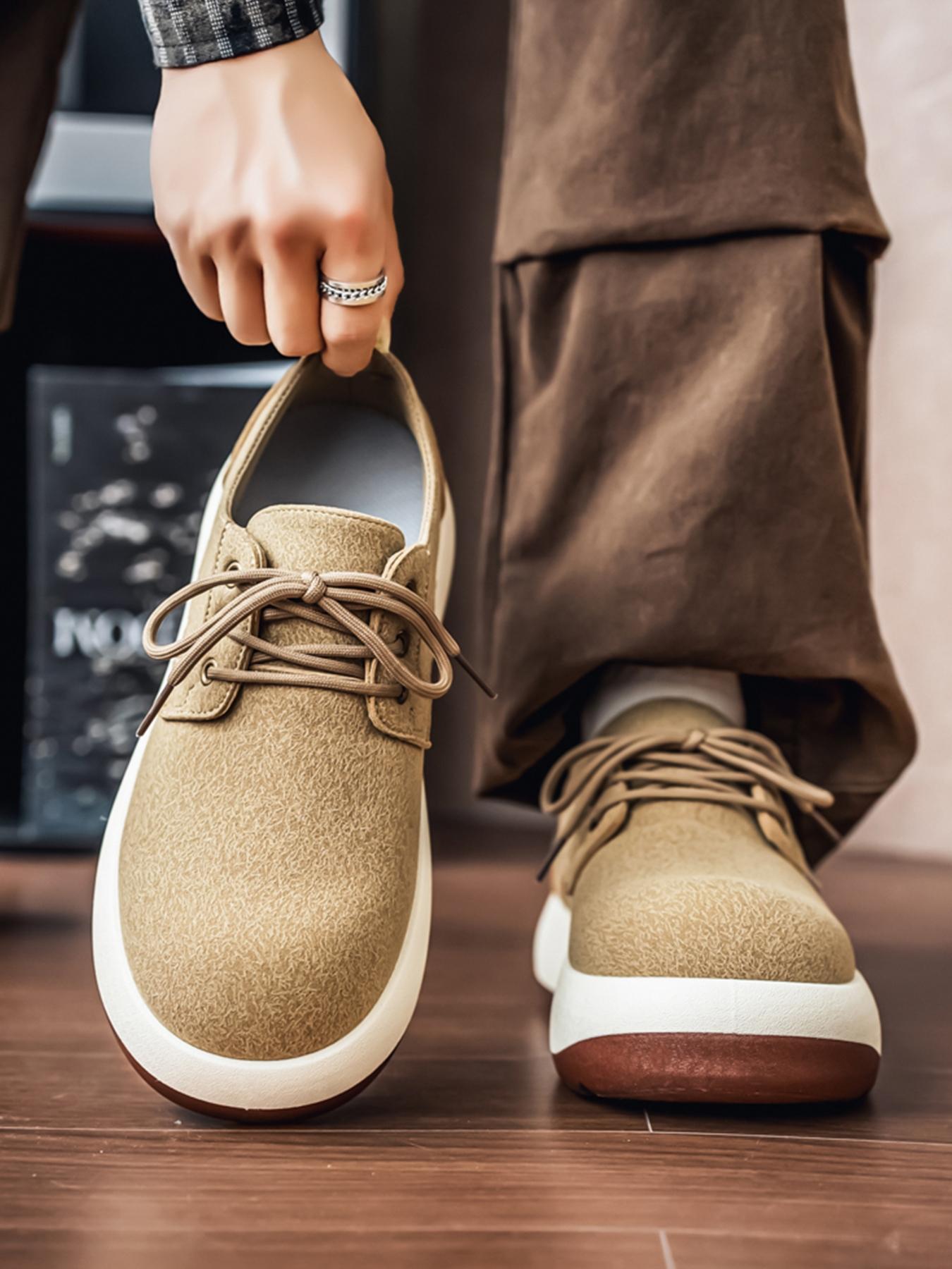 Men's Black-White Ugly Cute Big Head Platform Casual Shoes: Soft Breathable Upper + Height-Increasing Anti-Slip, Daily Outfit Trendy Shoes