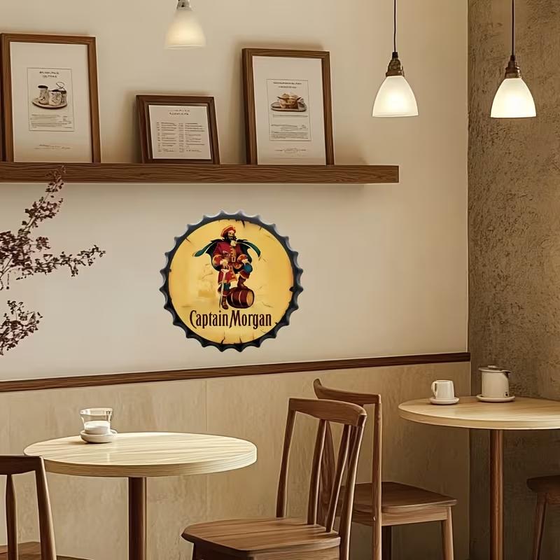 Vintage Metal Sign, 13.8 Inch Beer Bottle Cap Design, Ideal for Bars, Pubs, Man Caves, Kitchens, Durable Material, Perfect Gift Idea