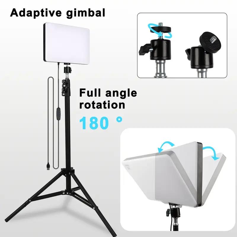 2PCS 10" LED Video Light Panel Kit with Telescopic Tripod, Video Light Adjustable 2200K-4500K Temperature for YouTube Creators, Live Broadcast Studio and Smartphone Lighting Solutions, #valentine's#Spring Break