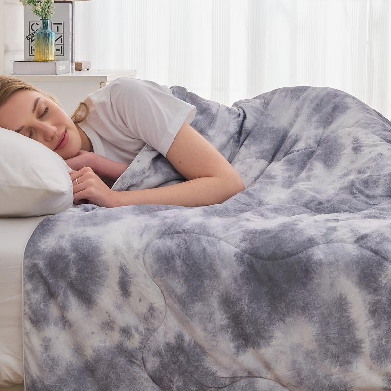 Msrlassn Cooling Comforter Summer Cold Comforter for Hot Sleepers and Night Sweats,Blue Summer Cooling Blanket for Queen King Size Bed, Breathable Soft Lightweight, Ideal for Bed, Couch, Travel, Camping, All Seasons blankets