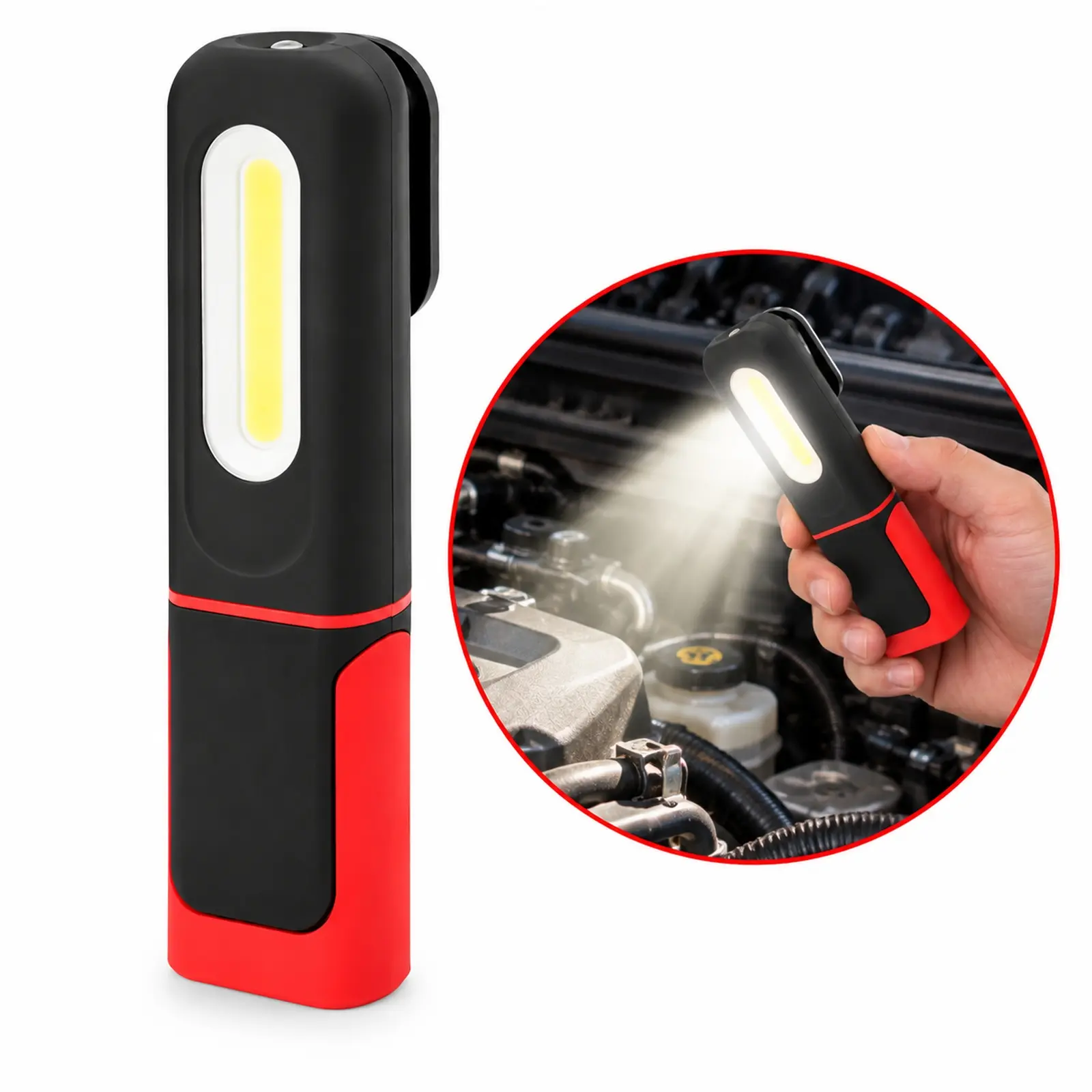 USB-C Rechargeable Magnetic COB Work Light, Rotatable Hook IP54 Inspection Lamp