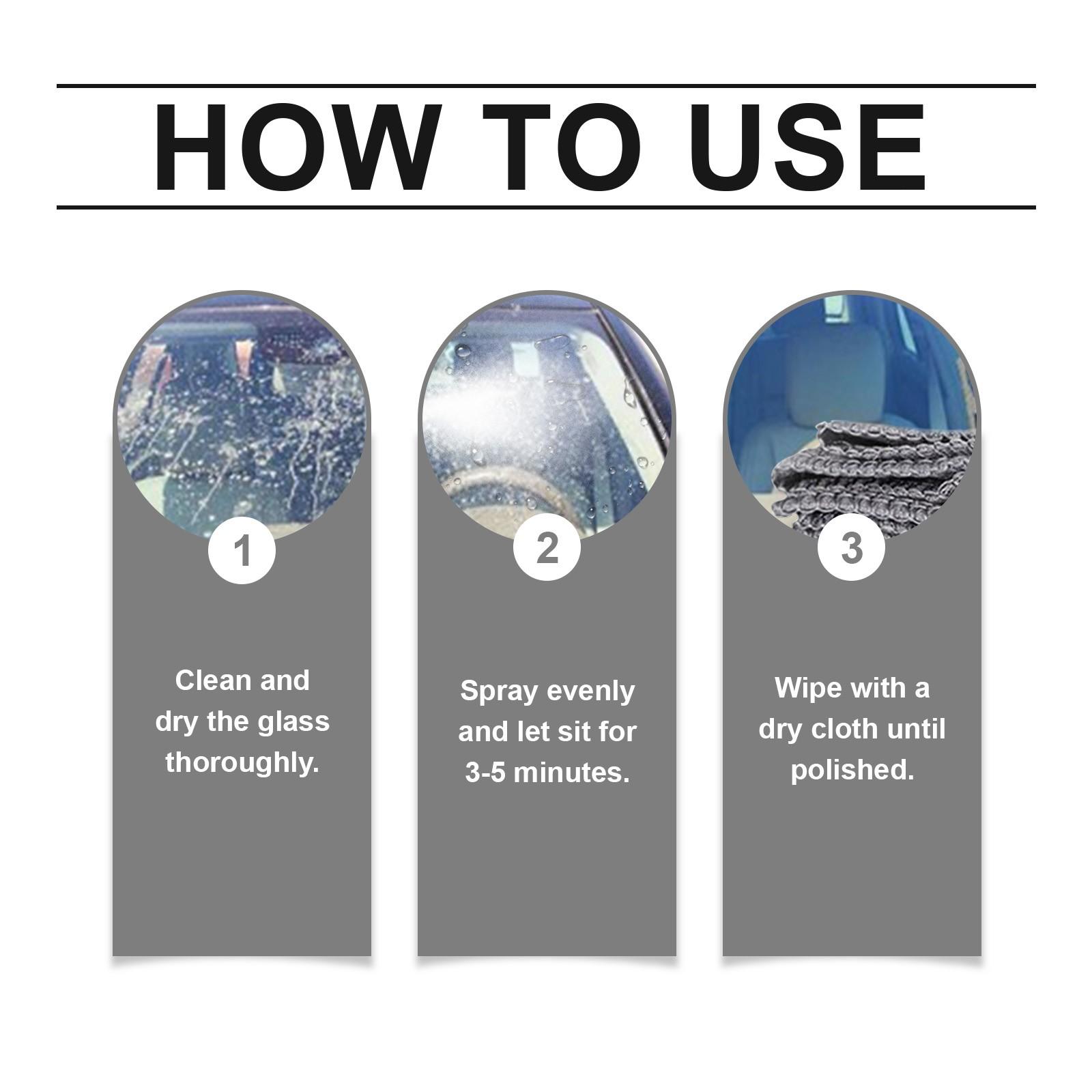 Car High-Gloss Coating Spray, Rain-Repellent Hydrophobic Glass Cleaner, Long-Lasting Dirt Protection, Enhanced Driving Visibility