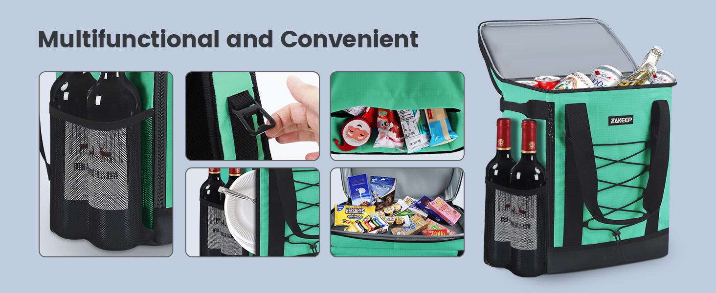 Cooler Backpack, 36 Cans Multifunctional Leakproof Cooler Backpack with Padded Top Handle, Mesh Pocket for Camping BBQ Lunch Picnic Hiking Fishing,Waterproof Ice Box Thermal Bag