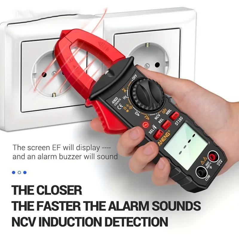 Digital Clamp Meter St180 4000 Counts, Multimeter Clip Voltmeter Ac Dc Voltage Current Tester, Universal Instrument Test Tool