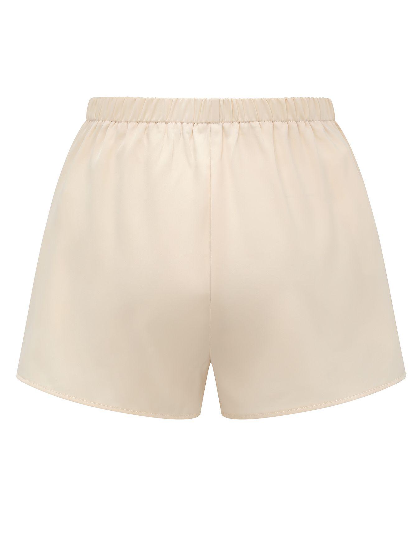 Women's Satin Silk Lace Shorts, Mid-Waist Mini Skirt, Luxurious Party Dress, French Style, Fashion Versatile Pants