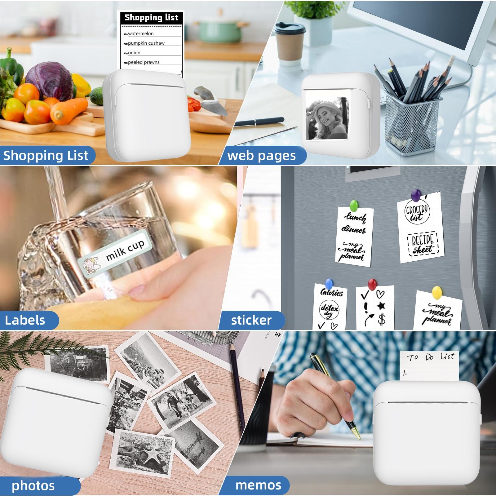 Portable Wireless Mini Printer, Thermal Inkless Pocket Printer, Compatible with iOS and Android, Ideal for Photos, DIY Projects