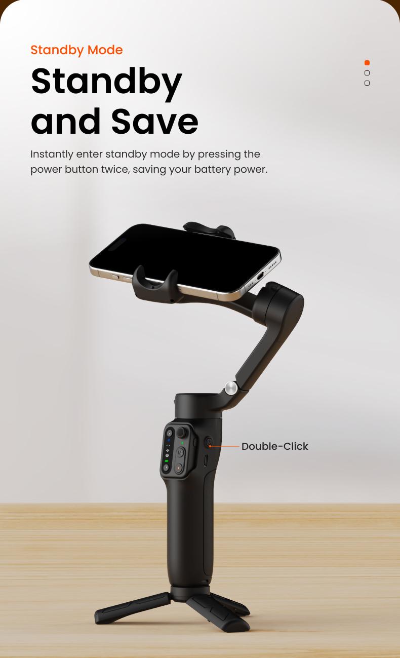 hohem iSteady X3 SE Gimbal Stabilizer for iPhone, Smartphone Foldable Gimbal with Detachable Remote Control, Portable Foldable 3-Axis Phone Gimbal for Android & iPhone17 series, Ideal for Travel Vlogging