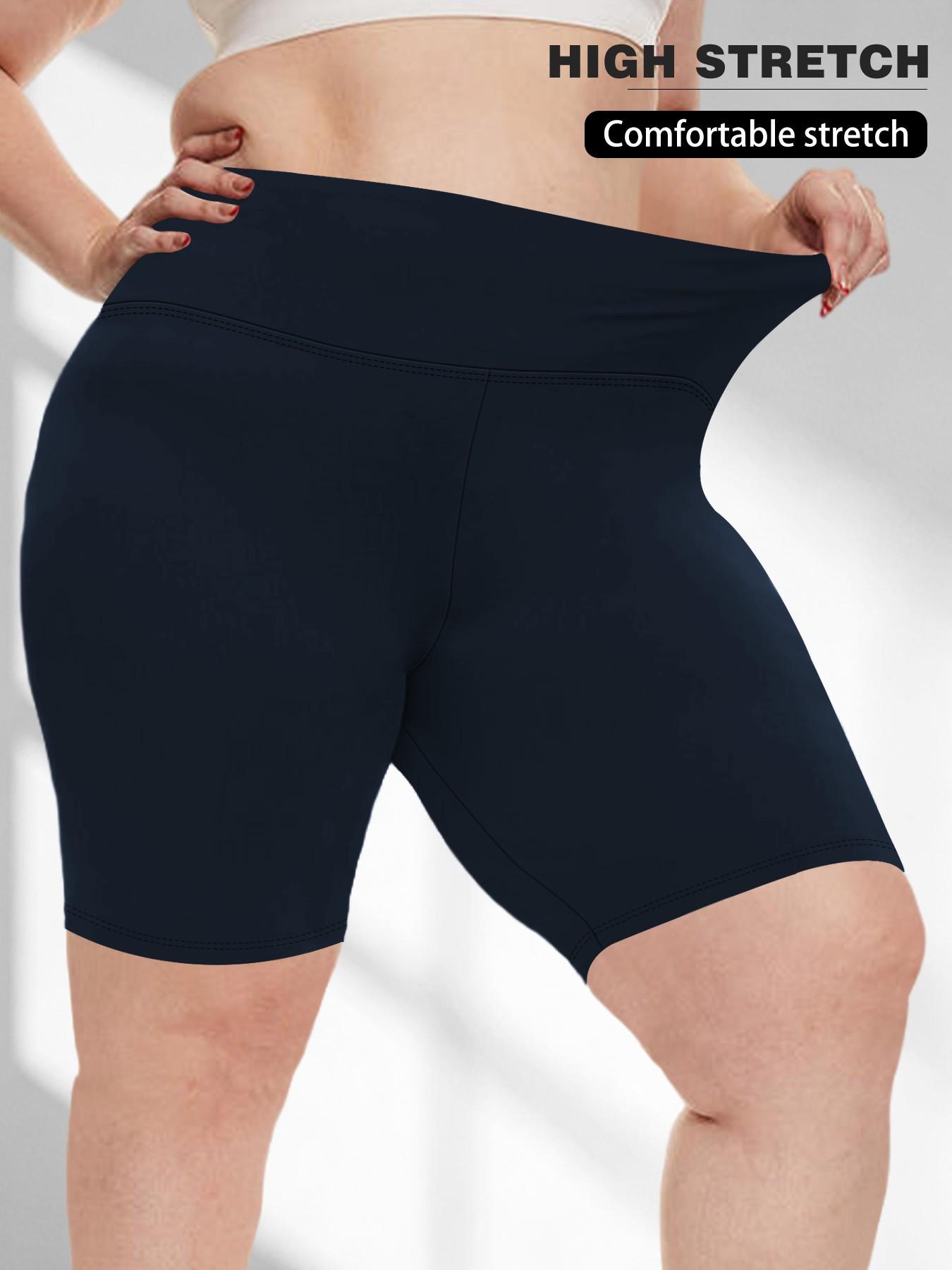 Women's High Waist Tight-Fitting Comfy Stretchy Shorts, Side Pockets, High Elasticity Abdominal Control, Casual Summer Shorts for Yoga Running, High Waisted Shorts