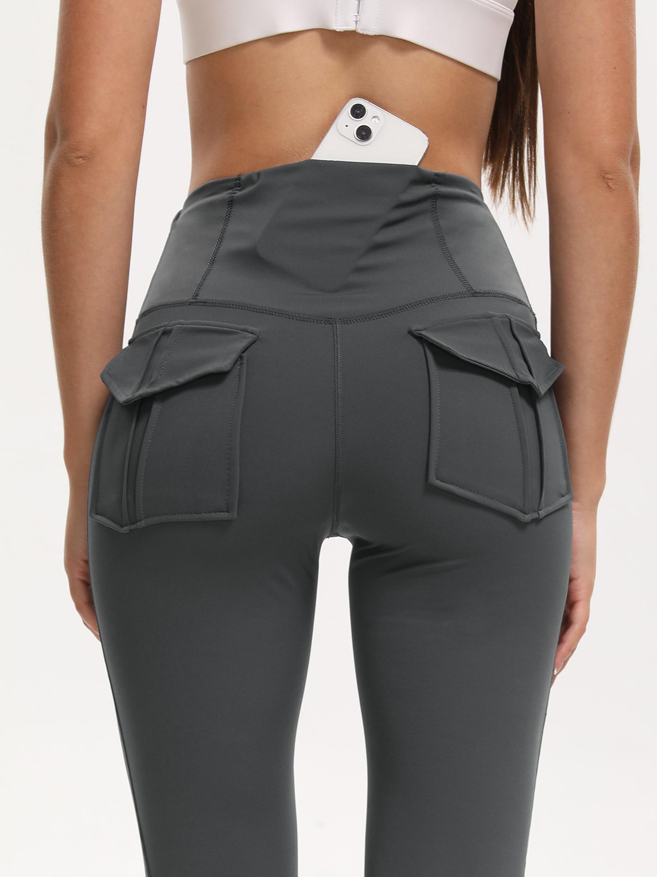 3PCS Women's Flared Leggings with Pockets Women's Flared Sweatpants Fitness Leggings Butt Lifting Fitness Yoga Leggings Track Sporty Pants Grey Sweatpants Women Streetwear Durable Stretchy Exercise Pants Activewear Outdoor Season Versatility