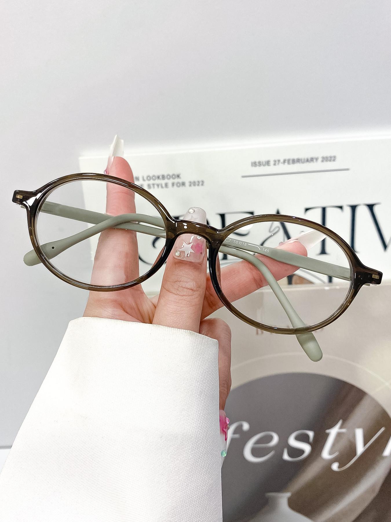 New High-Quality Tr Oval Fashion Glasses, Unisex Trendy Classic Versatile Decorative Eyewear, Perfect for Men and Women