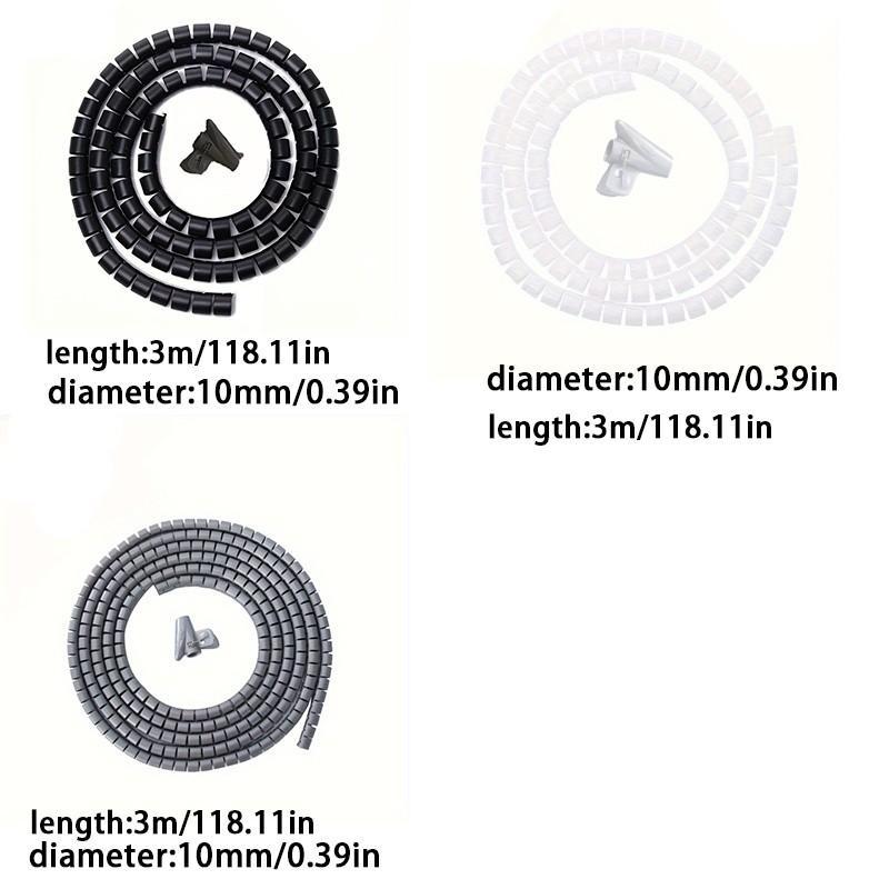 One Roll 3m Wire Management Solution, Durable Cable Organizer for Home & Office Use, Convenient Cord Storage Design