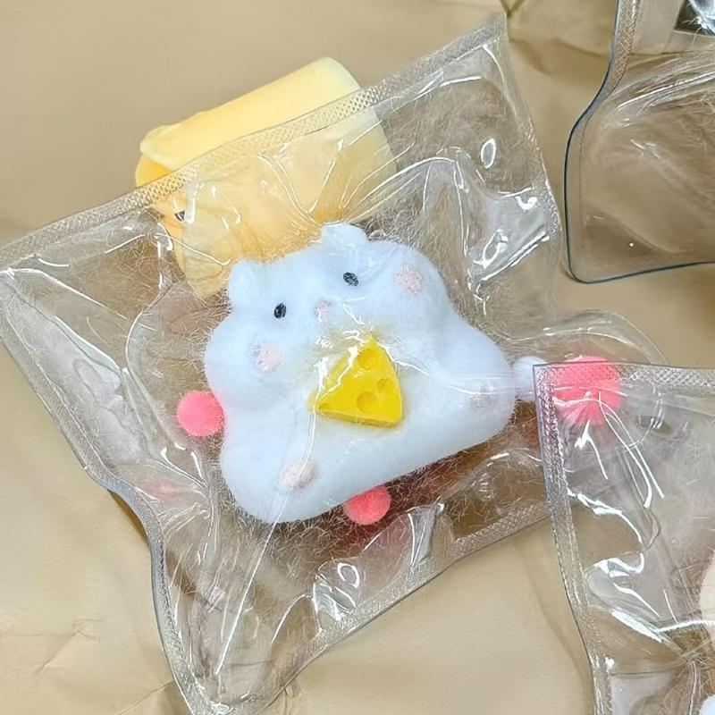 1pc Handmade Taba Hamster Stress Toys, Soft Sticky TPR Fidget Toys for & Kids, Cute Hamster Squishy Toys, Sensory Anxiety Relief Toys for Party Favors & Gifts Easter Valentine's Day Gifts,Office Leisure(Random Color)