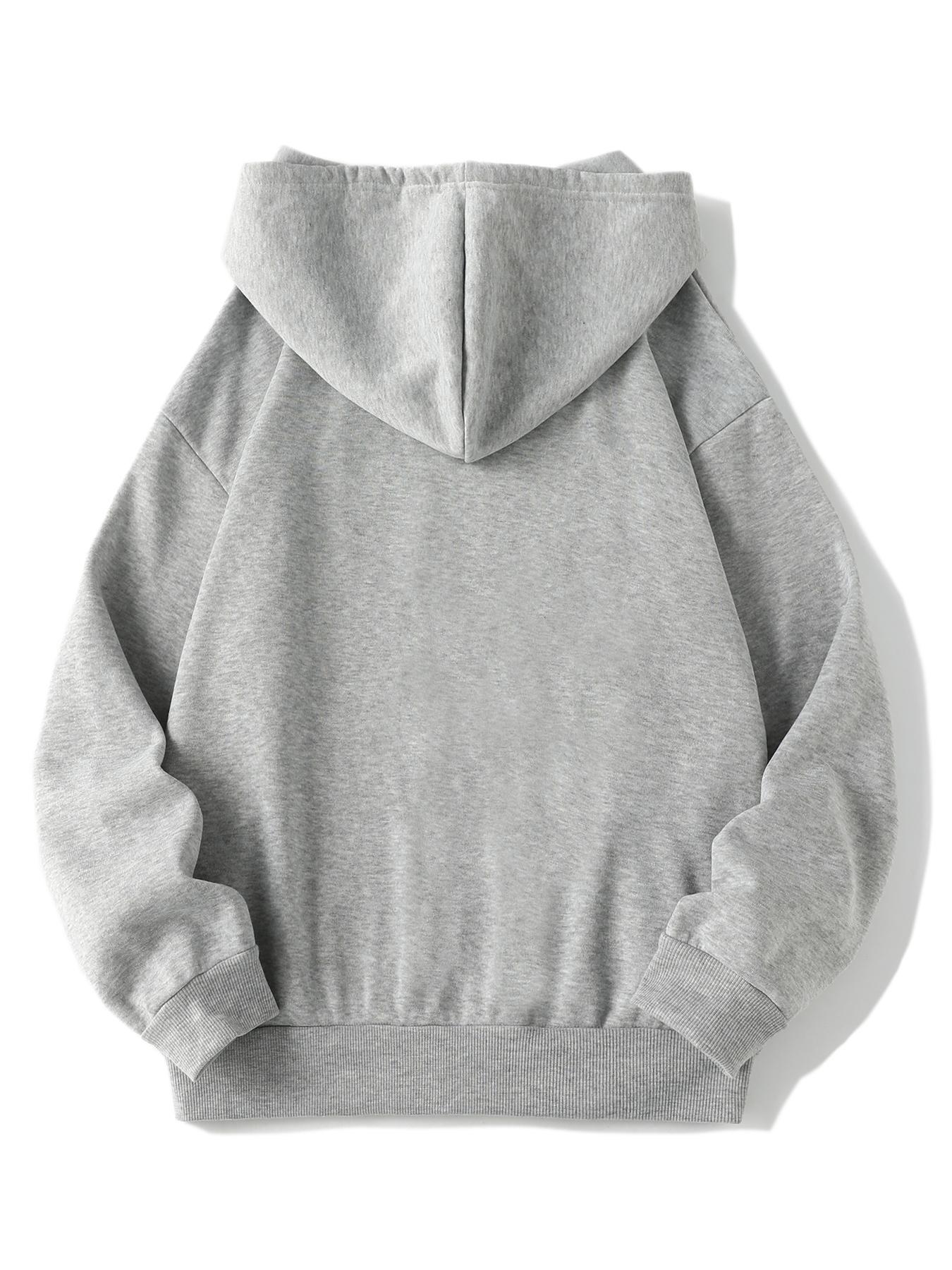 Women's Fashion Fall Winter Drawstring Hoodie, Plain Zipper Jacket Coat, Casual Loose Fit Long Sleeve Top, Versatile New Arrival, Casual Sweatshirt Hoodie