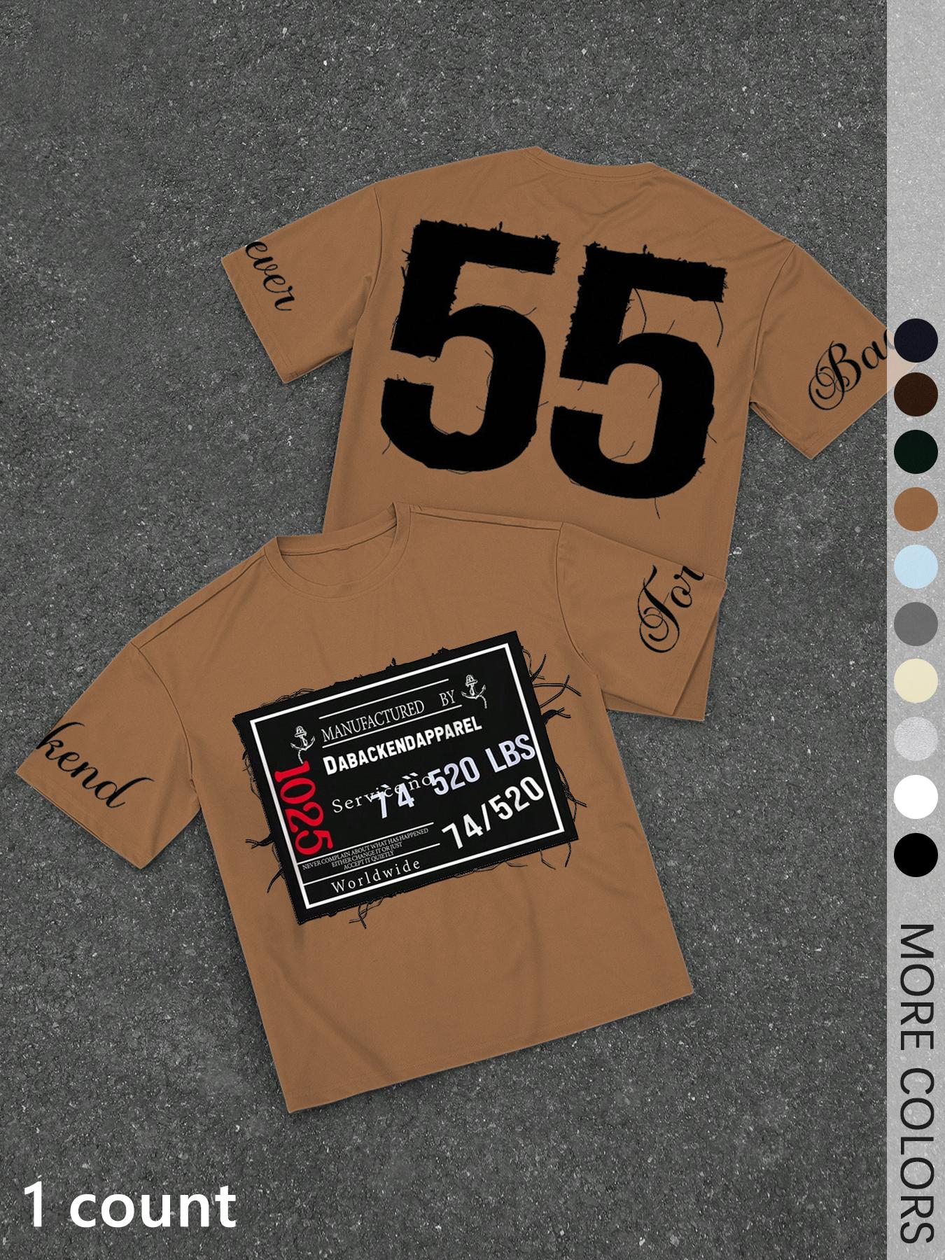 Men's Letter Print Loose Fit Sports T-Shirt, Sports Tee, Men's Graphic Shirts for All Season, Streetwear for Summer, Daily Wear, Athletic Sports Clothing