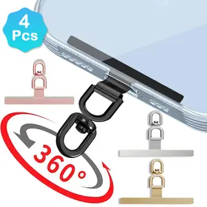 4Pcs Phone Tether Tab Rotatable 360° Durable Phone Lanyard Patch Universal Cell Phone Lanyard Patch for Phone Strap Full Phone Cases