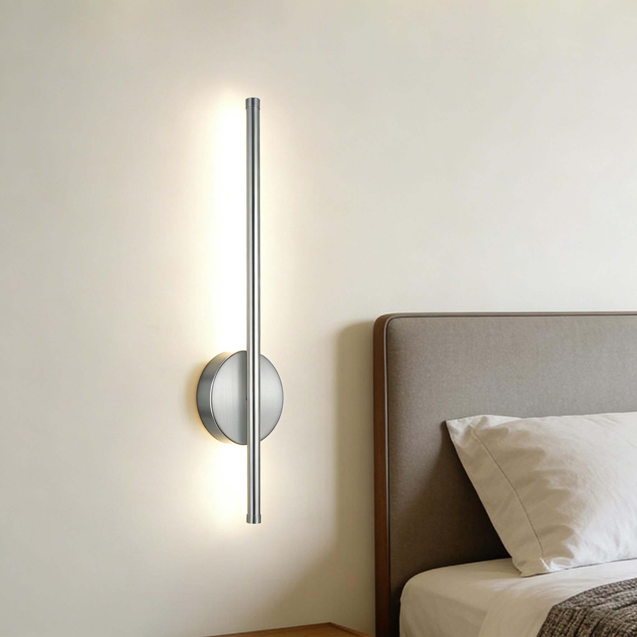 LED silver charging wall light strip wall light 50cm 1/2 piece stepless dimming aluminum charging wall light suitable for corridors, balconies, televisions, background walls, living rooms, bedrooms, bedside lamps, charging wall lights