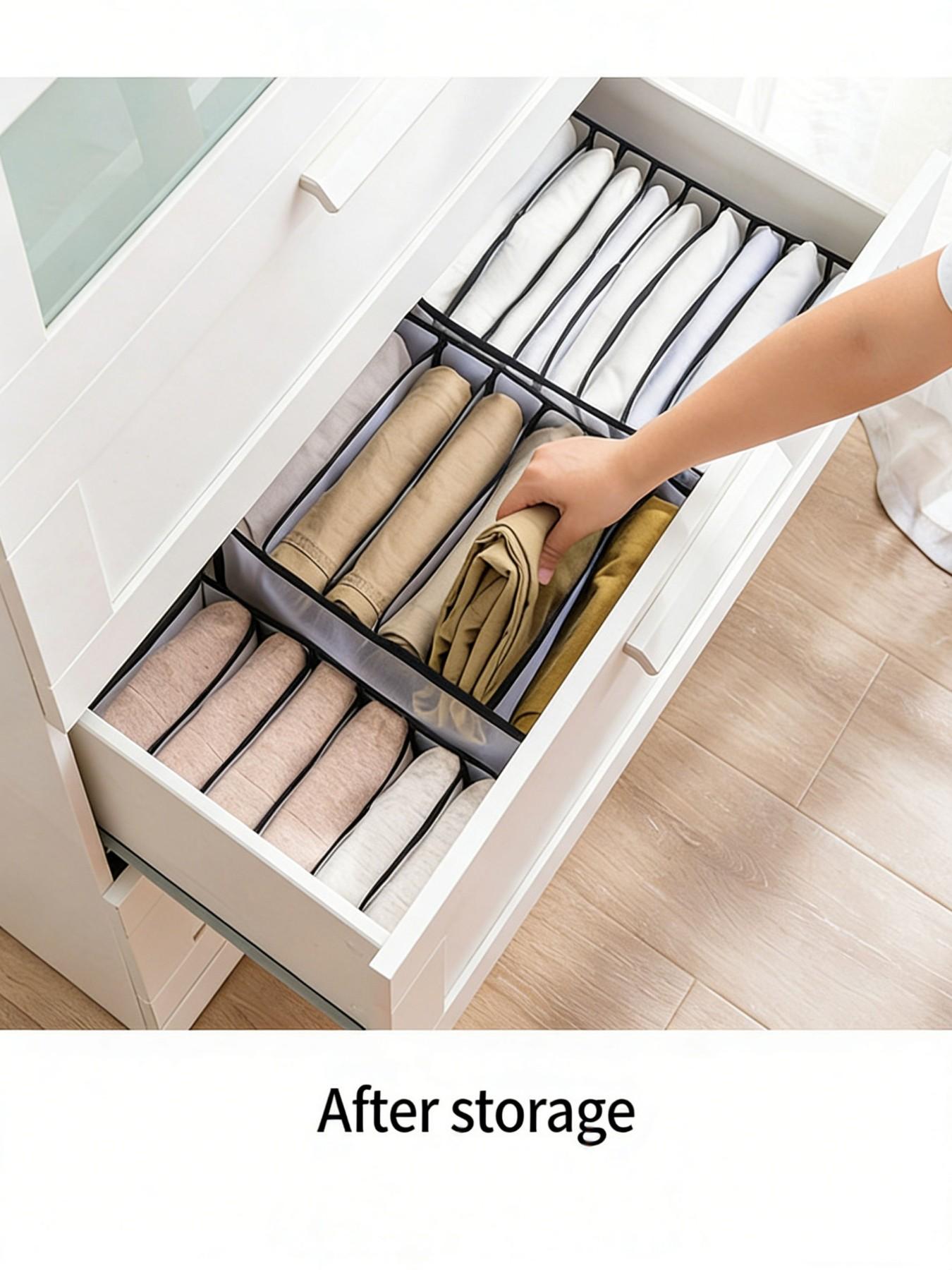 Foldable Underwear Storage Box, Drawer Style Divided Organizer Bag, Socks Bra Panties Separated Compartment, Clothing Organiser