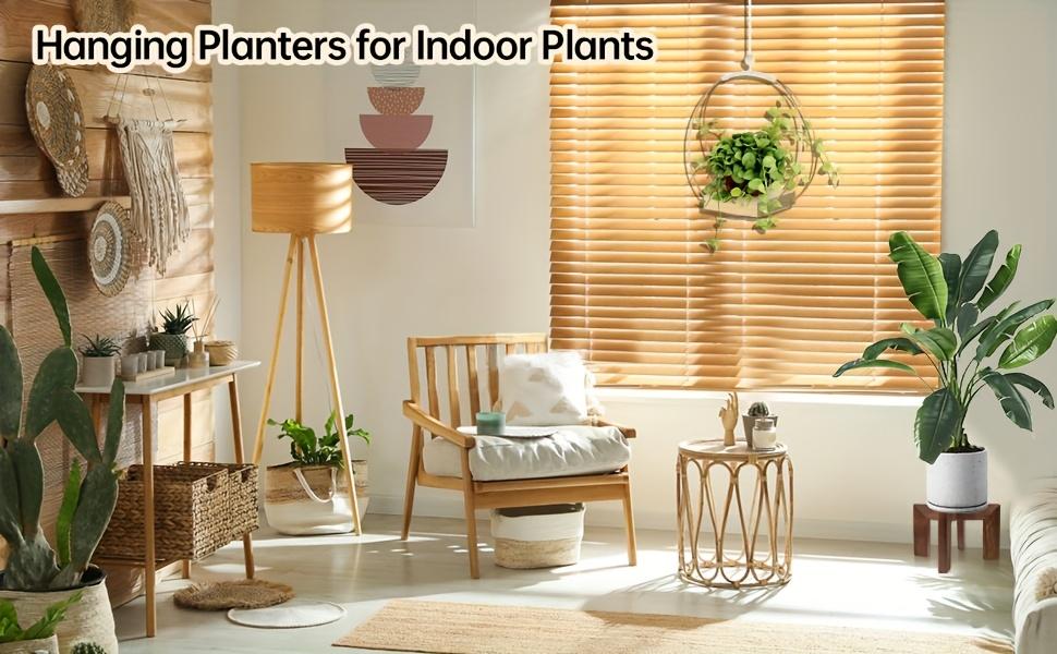 One Piece of Boho-Chic Golden Macrame Plant Holder - a Versatile Decoration for Your Walls Or Windows, Ideal for Enhancing Your Living Room And Bedroom (Pot And Plant Not Included)