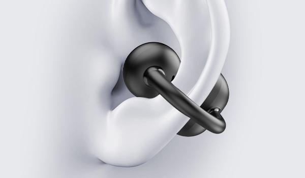 TOZO-OpenEarRing True Open Ear Headphones, Lightweight Comfort Open Ear Clip Wireless Earbuds, Bluetooth 5.3 Headphones with Smart Digital Display Design Fit Sports Cycling, Running, Workout Black FathersDayGift Audio Headset Electronic