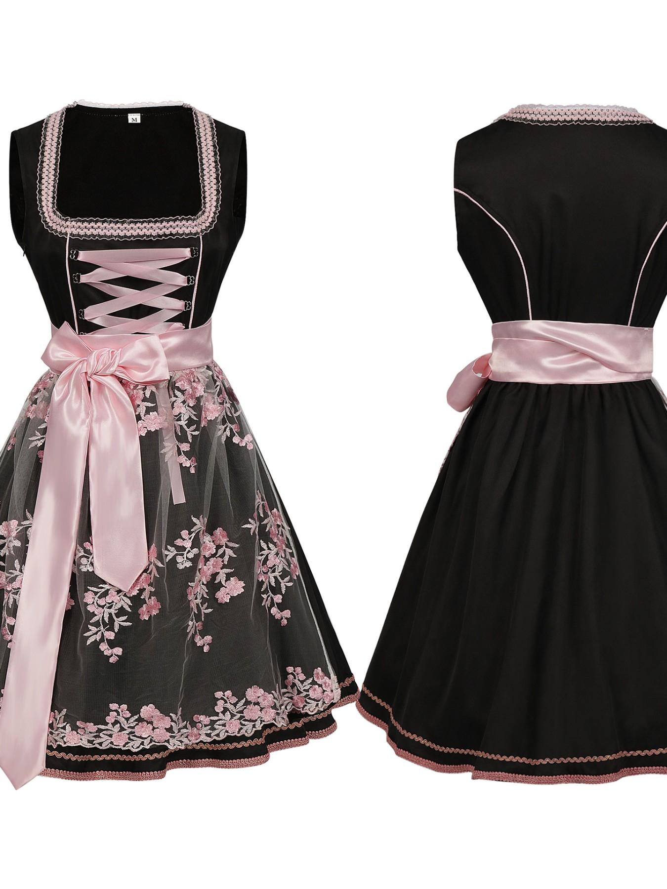 Adult Women's Beer Festival, Bavarian Style Halter Pants Set, Halloween Costume Dress, Loose-Fit Colorblock Outerwear