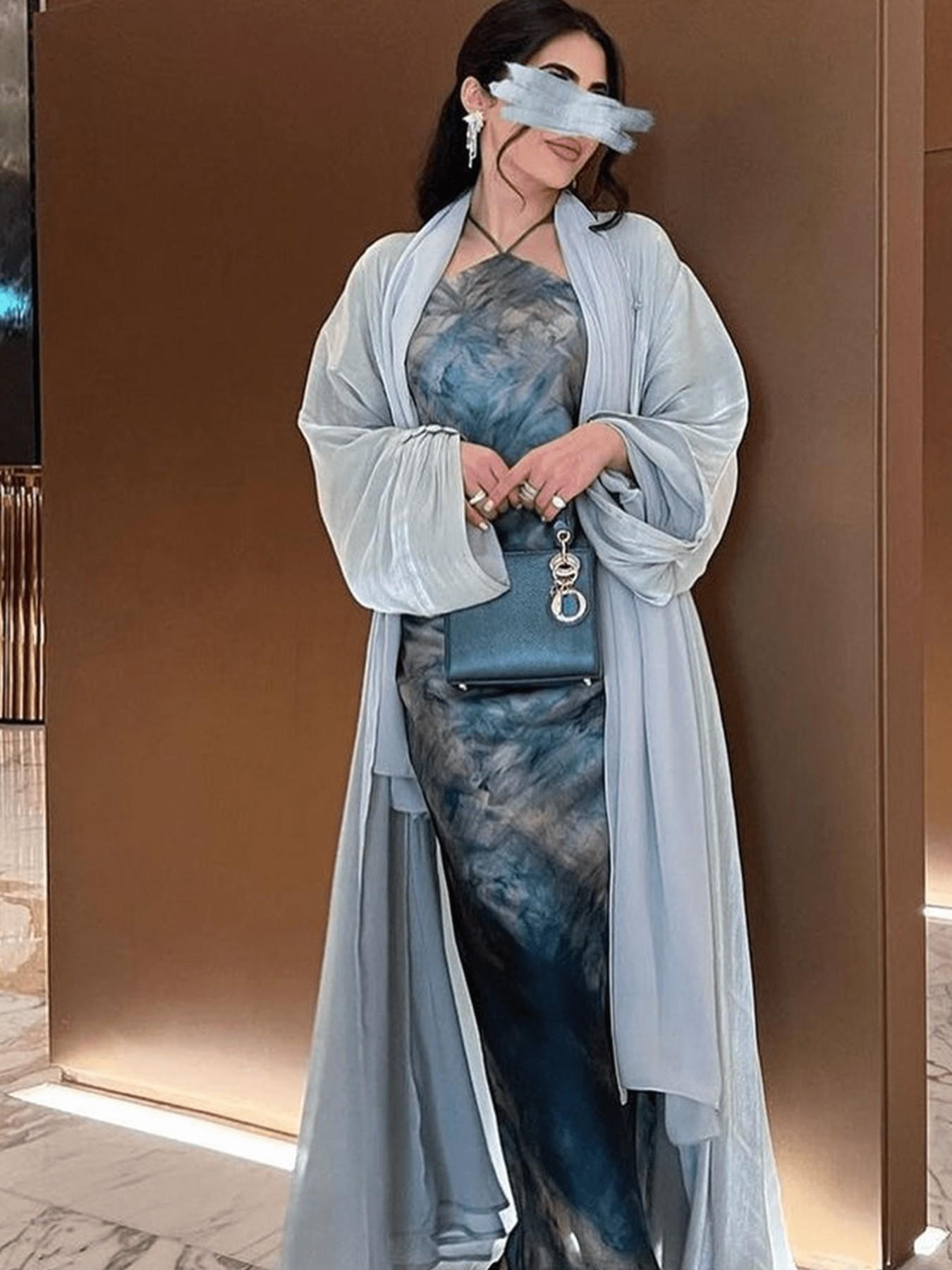 Clear Pearl Gloss Pleated Bubble Sleeve Long Cardigan, Soft Light Flowy Loose Fit, Versatile Outerwear for Commute and Dates, Clothes Women