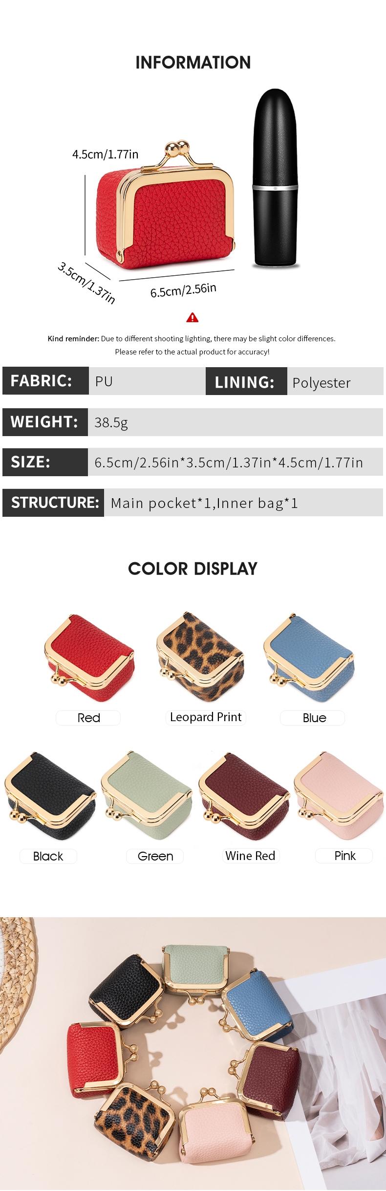 Mini Wallet with Kiss Lock Royal Bag Design, Vanity Purse, Portable Makeup Box for Jewelry and Small Items, Ideal Gift for Christmas and Valentine's Day